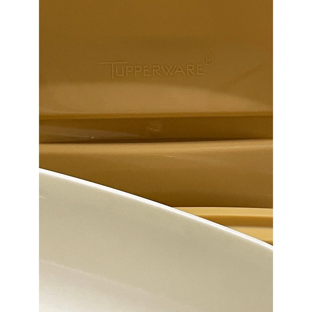 Vintage Tupperware Microwave Steamer Harvest Gold 3 Piece Set 1273 1274 1275 USA